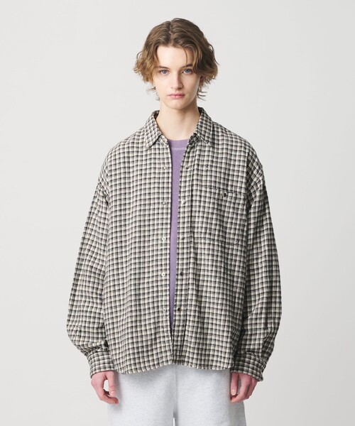 セール】ディストレスト ネル チェック シャツ（シャツ/ブラウス