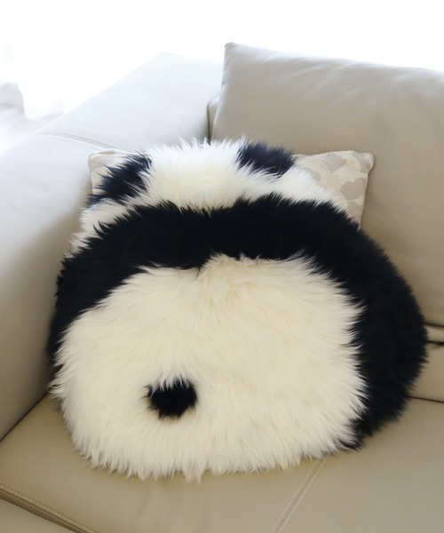 ムートンファーパンダ ラグ クッション 座布団（ラグ/マット）｜sankyo