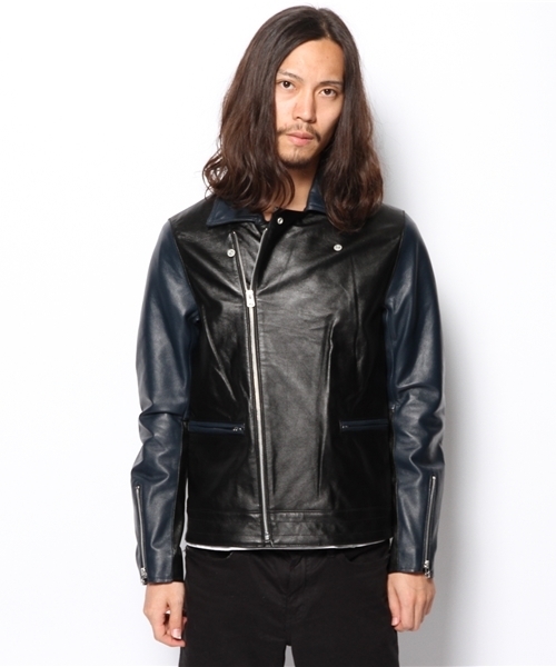 And A（アンドエー）の「BICOLOR RIDERS JACKET（ライダースジャケット
