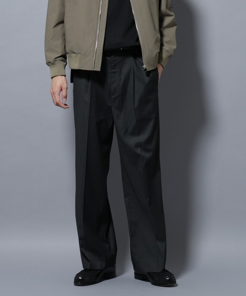 セール】DELEGANTEエアリーサキソニー/CHK/ST ストレートFITパンツ