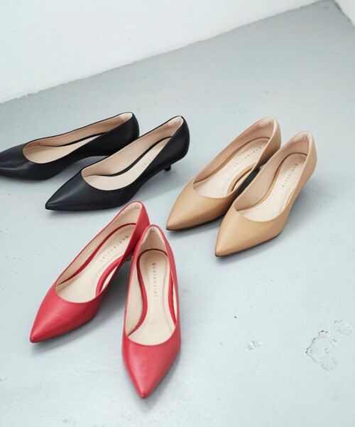 quaranciel: レザー ヒール パンプス（パンプス）｜quaranciel