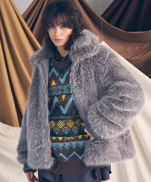 UNISEX》Luxury Volume Eco Fur Prime-Over Blouson/ラグジュアリー