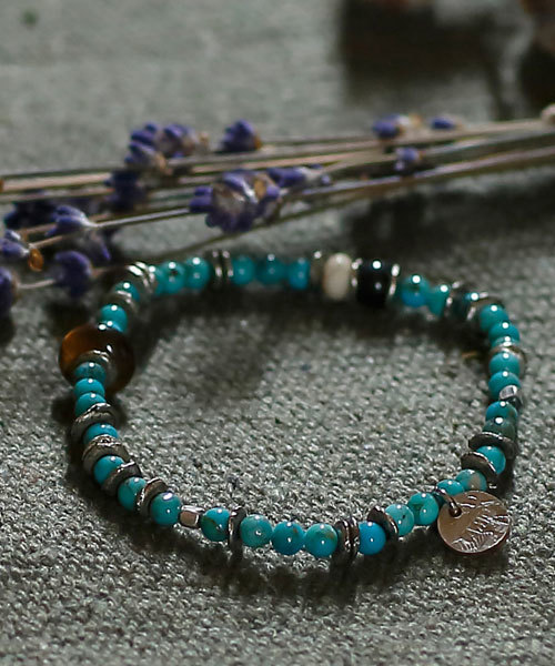 Round Turquoise Bracelet(ターコイズ ビーズ ブレスレット