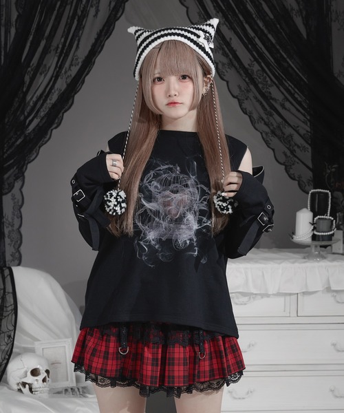 ポンポン付き猫耳ニット帽（ニットキャップ/ビーニー）｜Pal elfy