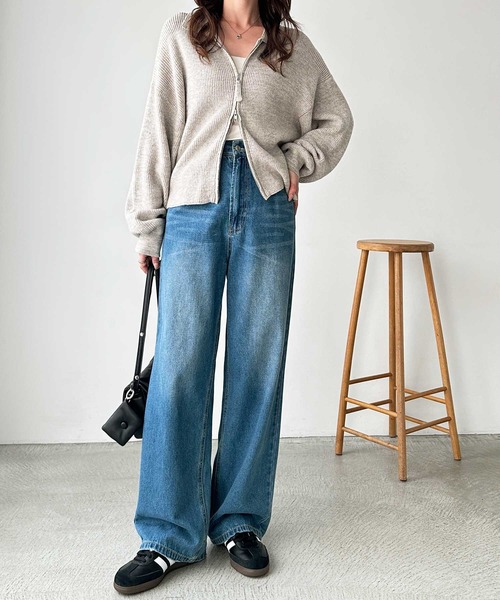 セール】秋のマストアイテム！美脚見えハイウエストストレートワイド