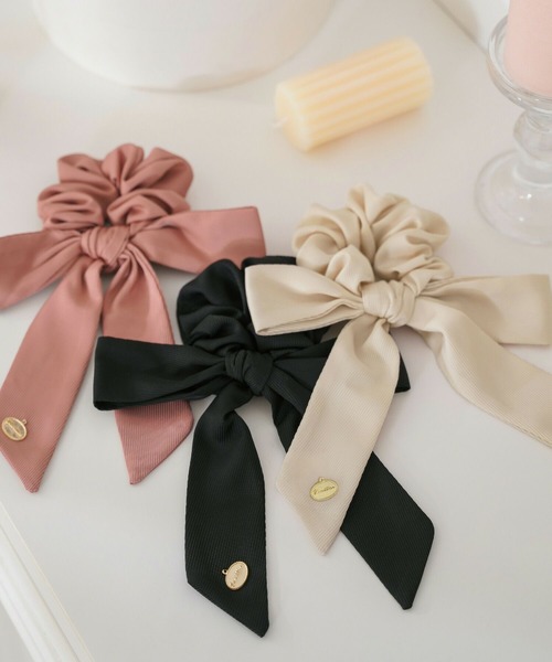 セール】vaniller オリジナルチャーム付き リボン シュシュ le reve