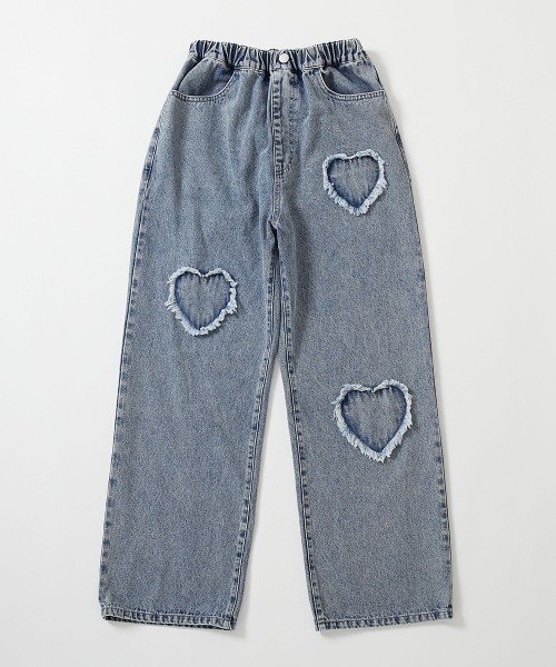 chum】ハート刺繍 着映え デニムパンツ（デニムパンツ）｜chum by
