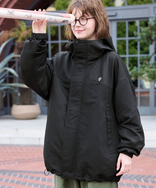 撥水加工】ナイロンワンポイント刺繍マウンテンパーカー（マウンテン