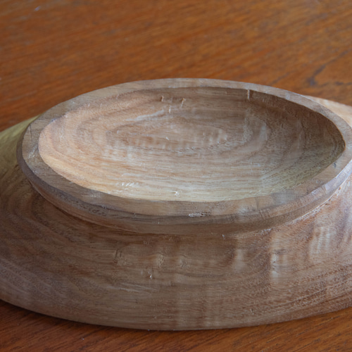 手作りクリの木 楕円形 盛り皿 台座付き ナチュラルデザイン お菓子