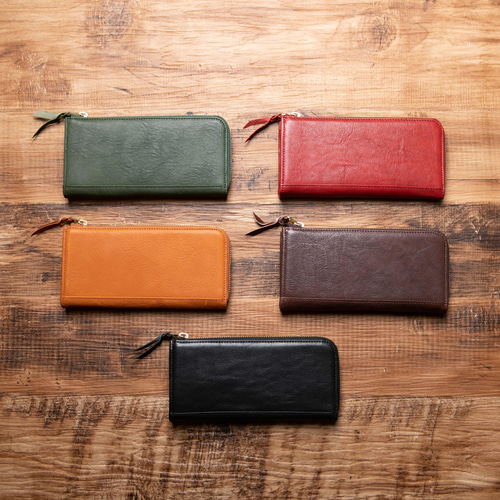 栃木レザー L字ファスナー 長財布 ヌメ革 内側にも栃木レザーを使用 本