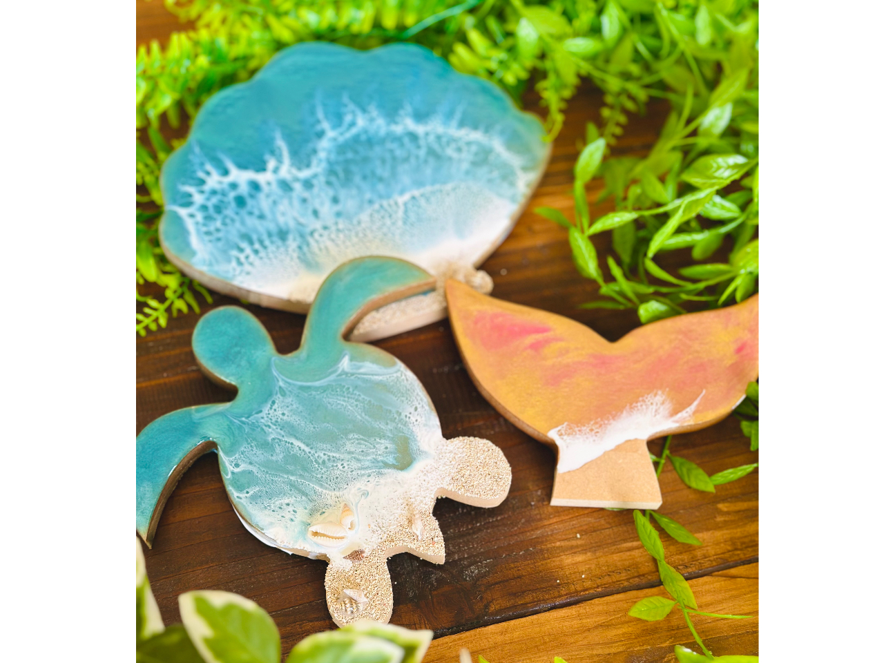 宮古島・海レジンアート体験】一番人気！『アートボード製作』ウミガメ