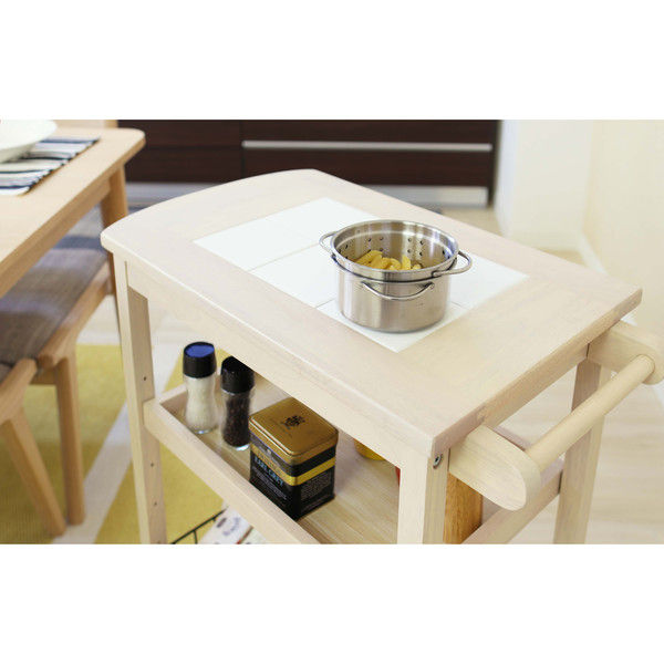 軒先渡し】ヤマソロ キッチンワゴン 幅610×奥行き350×高さ700mm タイル