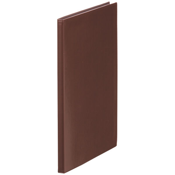 合皮製クリアーファイル レザフェス 20ポケット 茶 1931LF キングジム