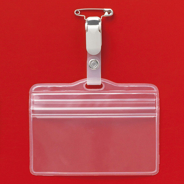 バンドクリップ＆安全ピン付名札 チャック式 50組 HEROES オリジナル