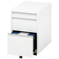 TOKIO スリムキャビネット 3段 幅300×奥行500×高さ600mm ホワイト FWGN