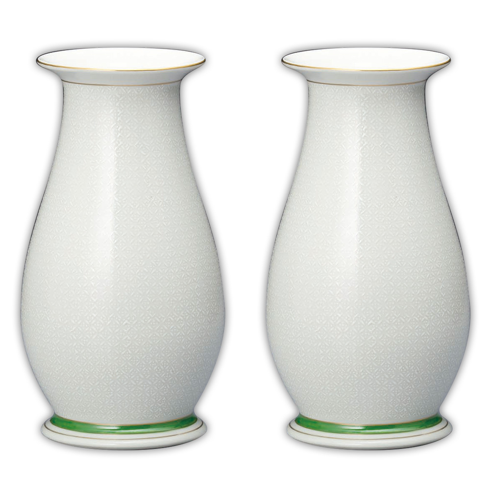 仏壇用花瓶・お盆用花瓶 九谷焼 白七宝 (一対) | 仏壇・仏具専門店