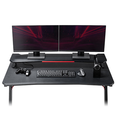 モニター台 机上台 100cm以上 ゲーミング カーボン調 スチール脚