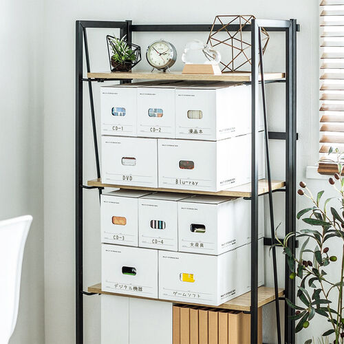 マルチ収納ボックスケース（Sサイズ・5個セット・段ボール製・組み立て