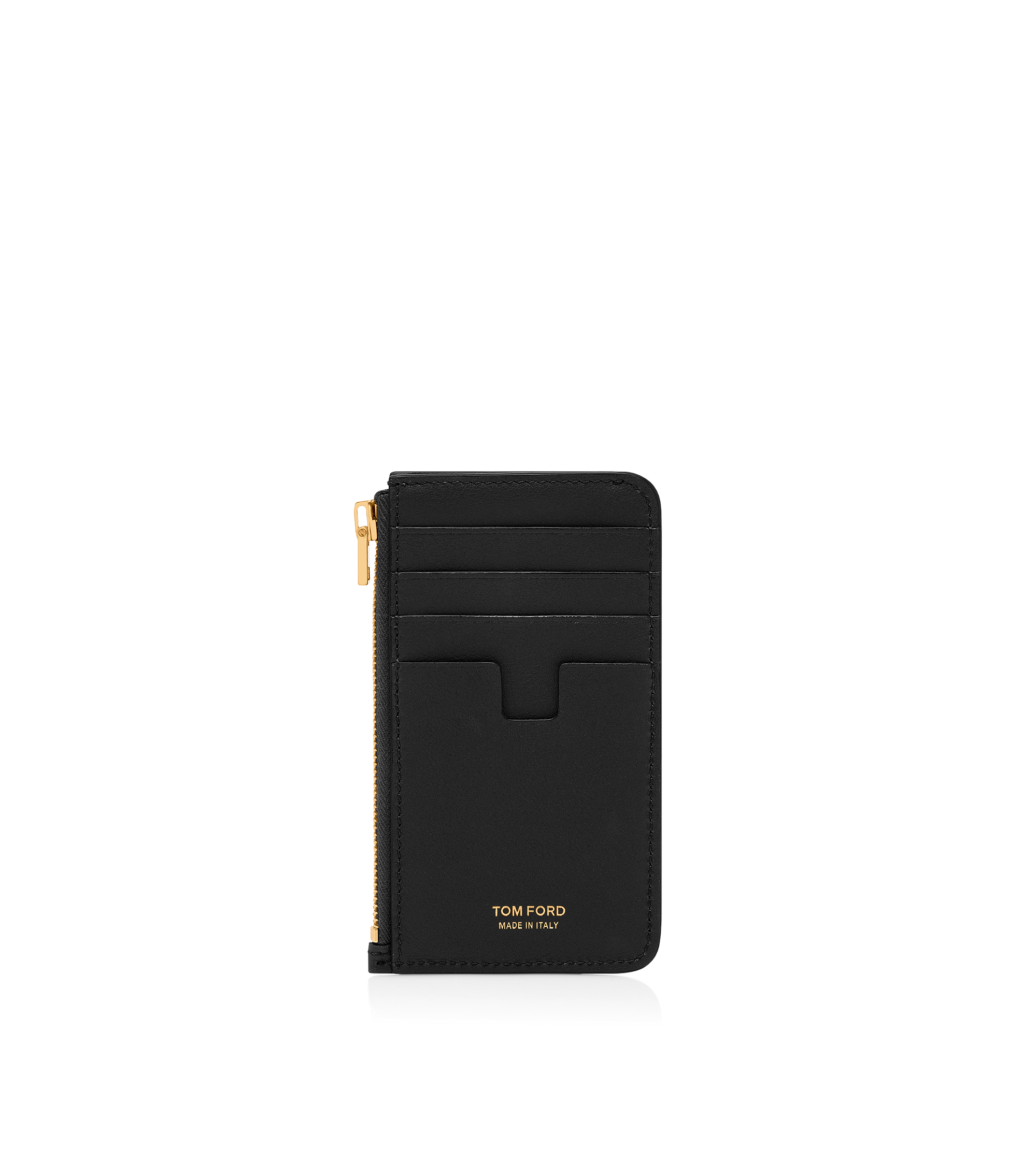 NATURAL GRAIN LEATHER PADLOCK ZIPPED CARD HOLDER | TOM FORD Fashion