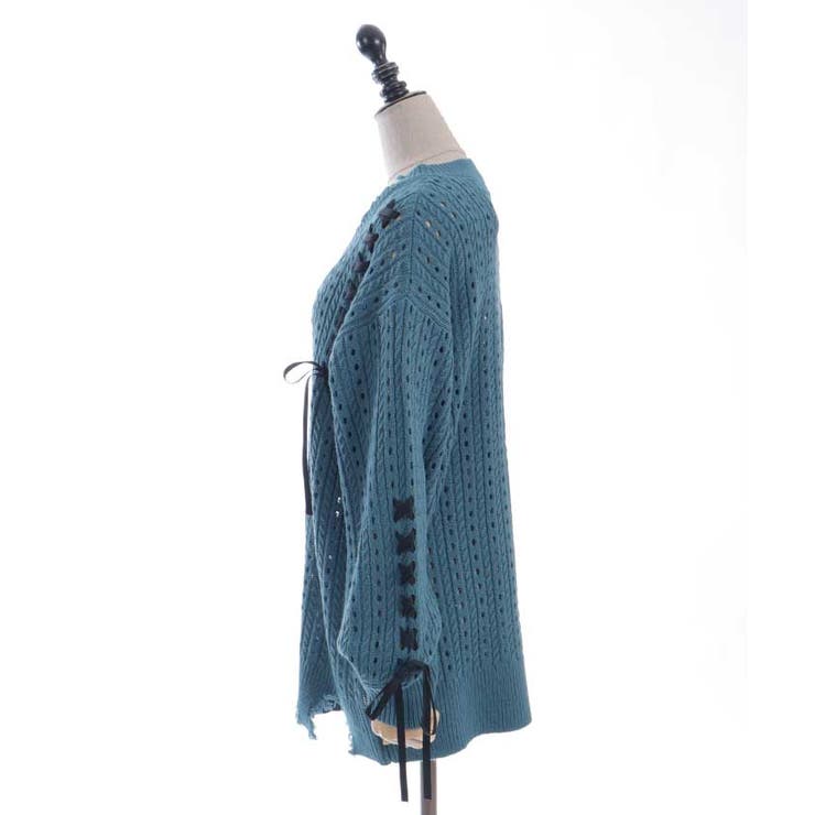 レースアップデザインカーディガン[品番：IGAW0005897]｜axes femme