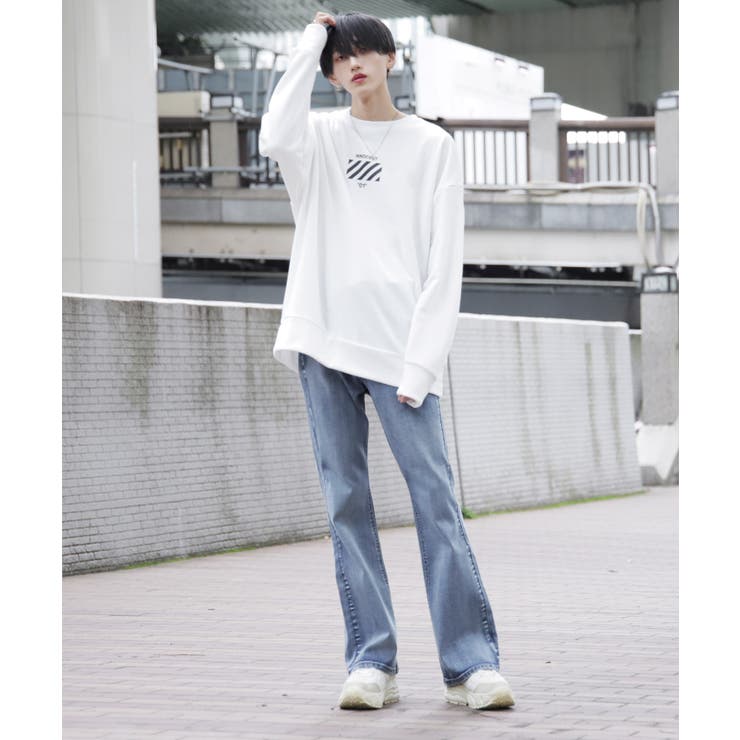 韓国 デニム メンズ 服◇G.O.C(ジーオーシー)フレアストレッチデニム