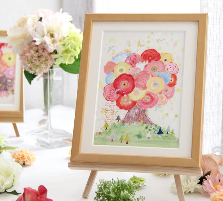 絵画 インテリア かわいい花の絵 幸せ 「咲きつづく日々」 小さい