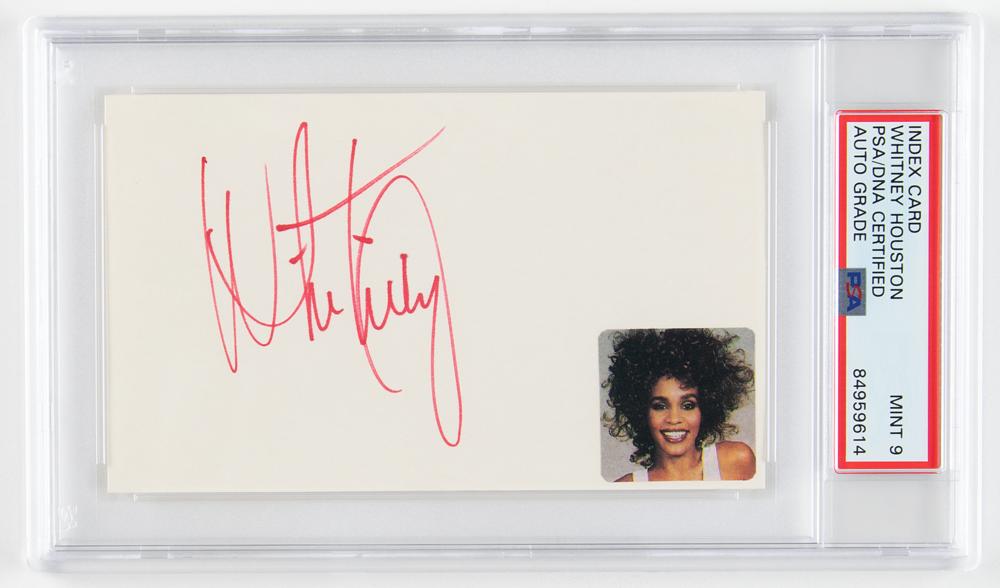 Whitney Houston Signature - PSA MINT 9 | RR Auction