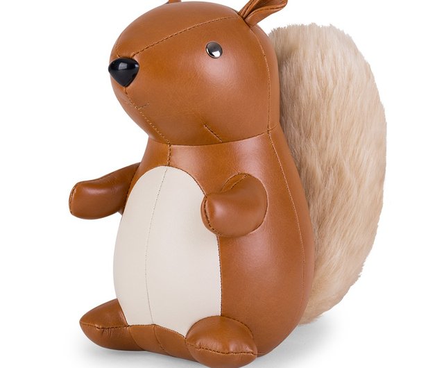 送料無料】台湾 【ブックエンド】リス Squirrel レザーアニマル
