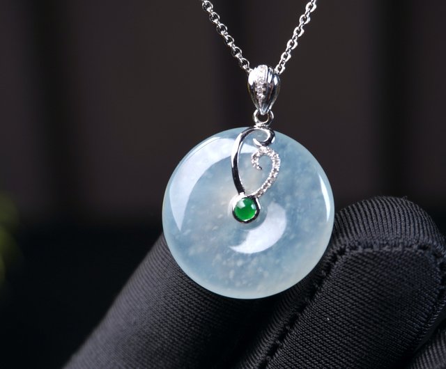 送料無料 40%OFF】台湾 モナ氷種翡翠平安扣ネックレス 18Kゴールド