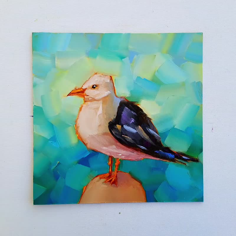 画家手描きの油絵タイトル「カモメ」