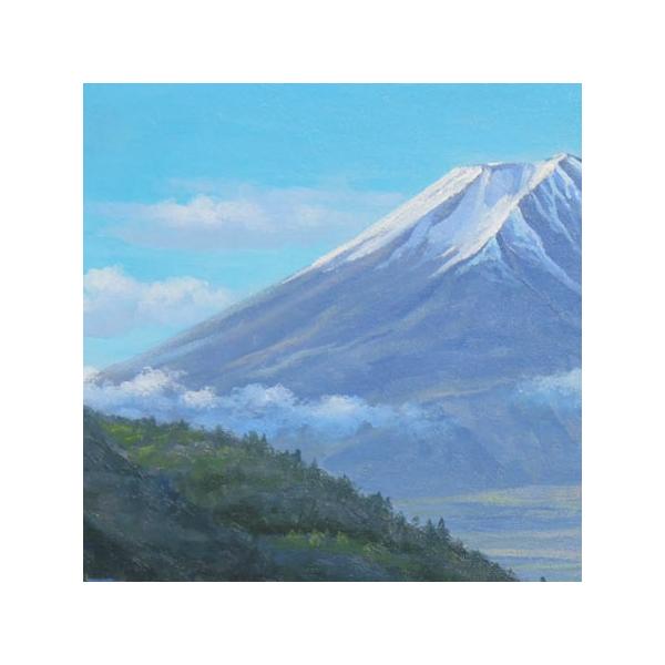 絵画 油絵 富士と河口湖 F30号 (関健造) 【海・山】【肉筆】【油絵