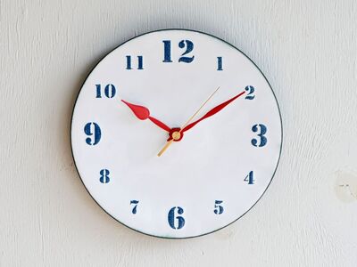 時計 壁掛け時計 七宝文字盤M (白地に青文字) | 壁掛 インテリア