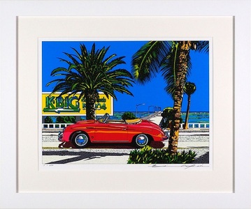 版画 鈴木英人 「南カリフォルニアの休日2」 シリアルナンバー入り