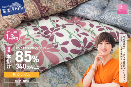 本掛け布団【訳あり/暖色】甲州羽毛ふとん（シングル/お任せ柄）寝具