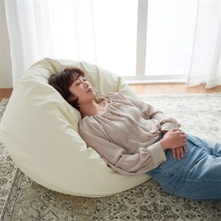 ハナロロ】 ビーズクッション オニオンソファ170リットル レザーカバー