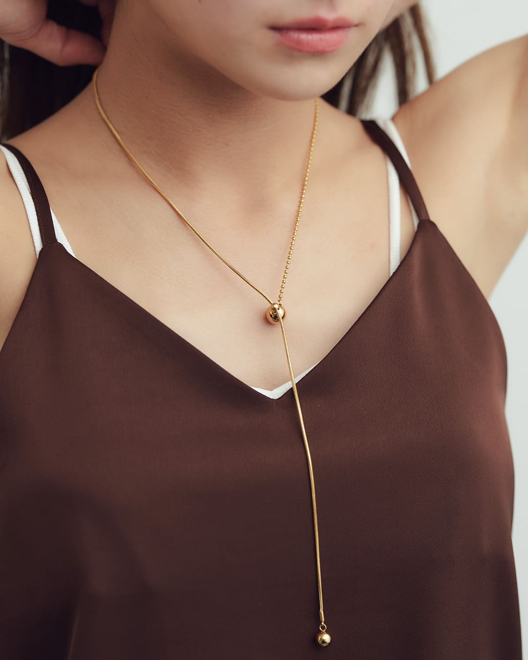 18KGP】ルーチェスライドボールネックレス – ChooMia（チュミア）