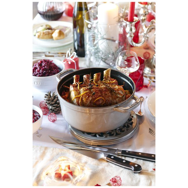 ストウブ 鋳物ホーロー鍋 ピコ・ココット 26 cm, ラウンド, グレー