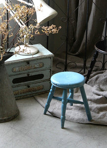 アンティークスツール 水色 イギリスアンティーク家具 椅子