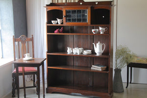 1900年代オーク材アーツ＆クラフツのブックケース（本棚）高さ169cm