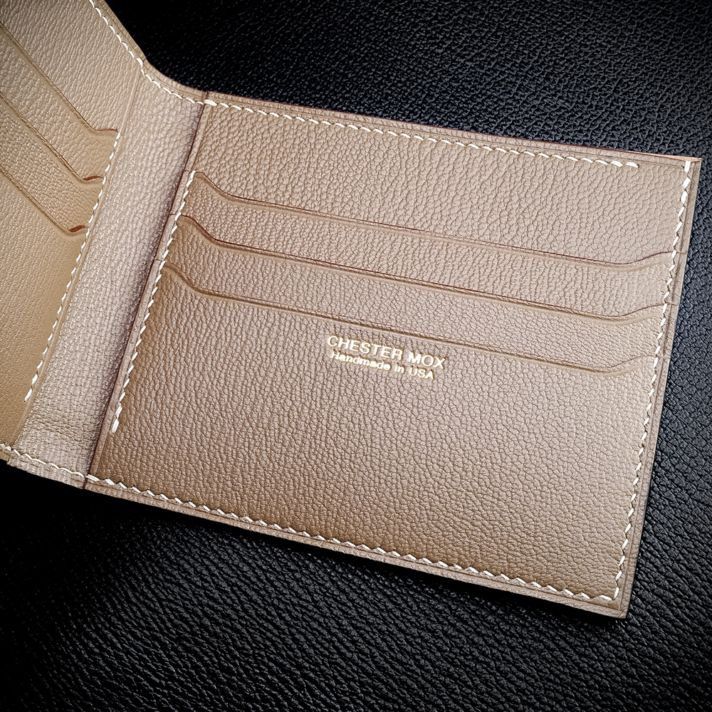 90 American Alligator/French Chèvre Leather Bifold Wallet
