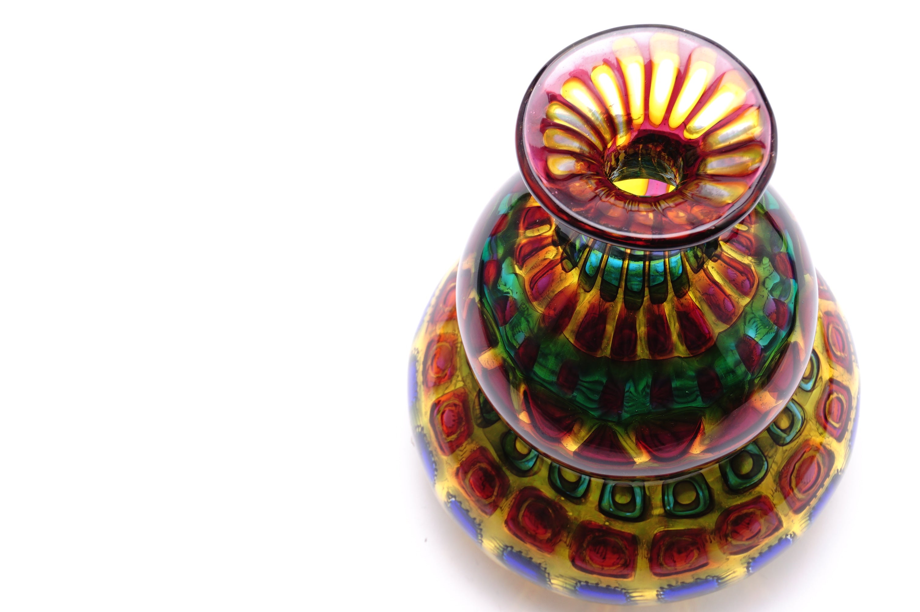 ムラーノガラス（ベネチアングラス）花瓶／花器「虹の窓」 – chisa