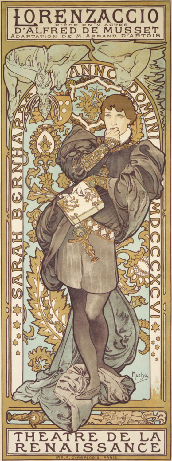 ロレンザッチオ」のポスター、サラ・ベルナール|アルフォンス