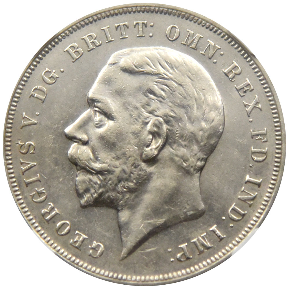 イギリス 1935 ジョージ5世 クラウン 銀貨 NGC AU 58 シルバー