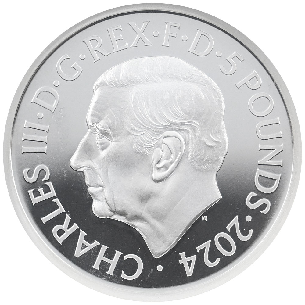 イギリス 2024 チャールズ3世 5ポンド 2オンス 銀貨 NGC PF69UC