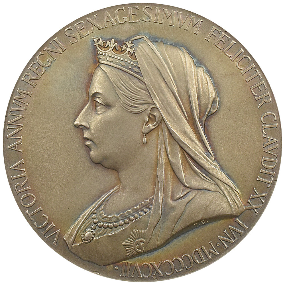 イギリス 1897 ヴィクトリア女王 英国歴史メダル 銀貨 NGC MS64