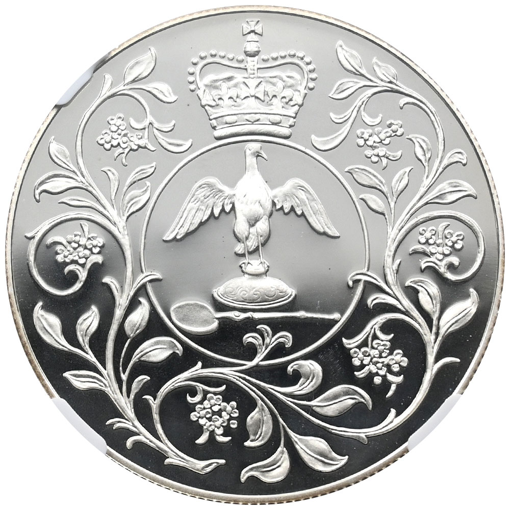 イギリス 1977 エリザベス2世 25ペンス 銀貨 NGC PF69UC 即位25周年