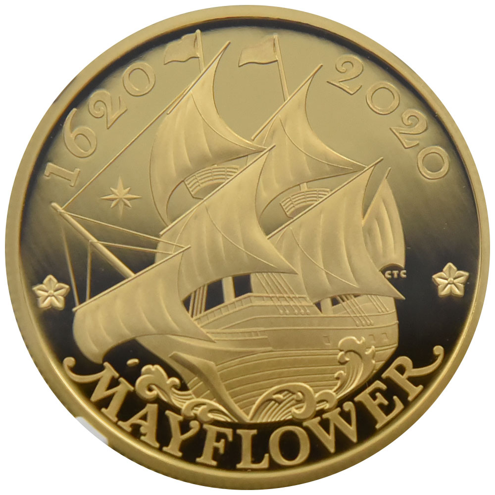 イギリス 2020 エリザベス2世 ￡100 金貨 NGC PF70UC メイフラワー号