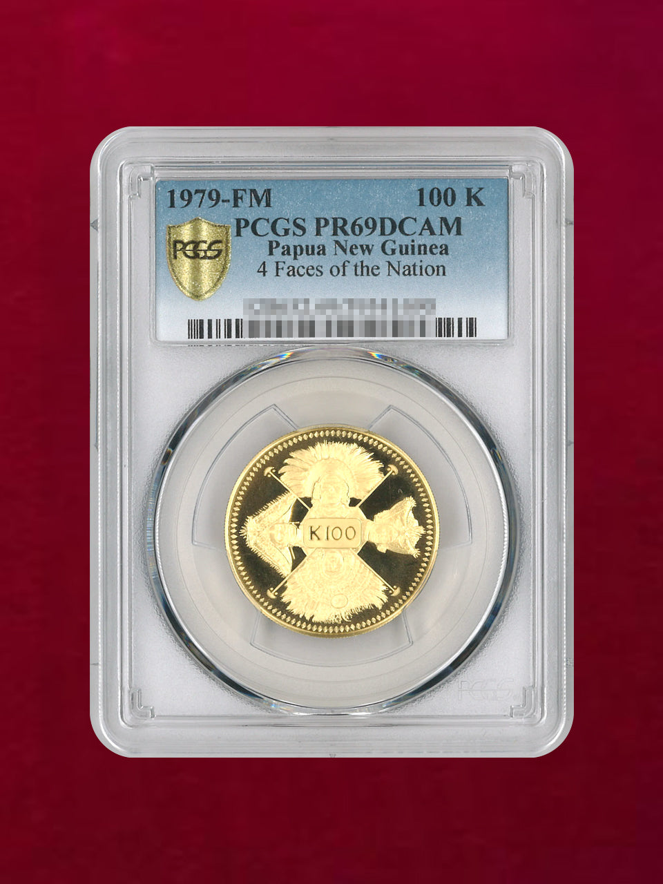 パプアニューギニア】100キナ 金貨 1979FM 4 Face of the Nation PCGS
