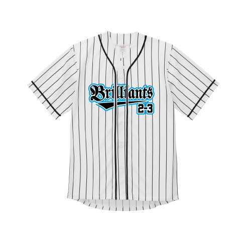 ホワイトストライプベースボールシャツ/野球ユニフォーム風クラスT