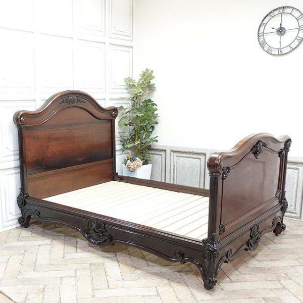 1910年頃 ローズウッド材 フランス アンティーク・ベッドフレーム